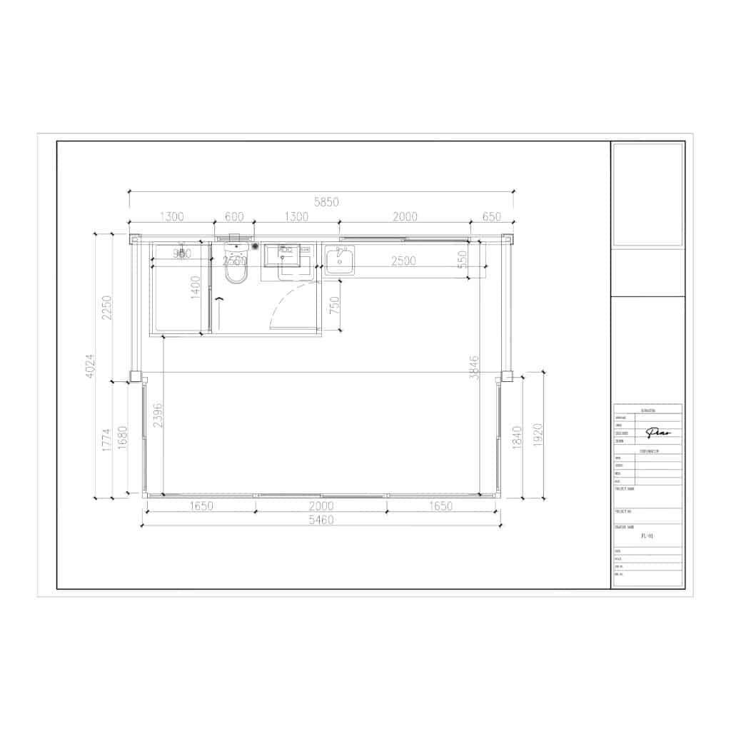 panora container tiny house floor plan